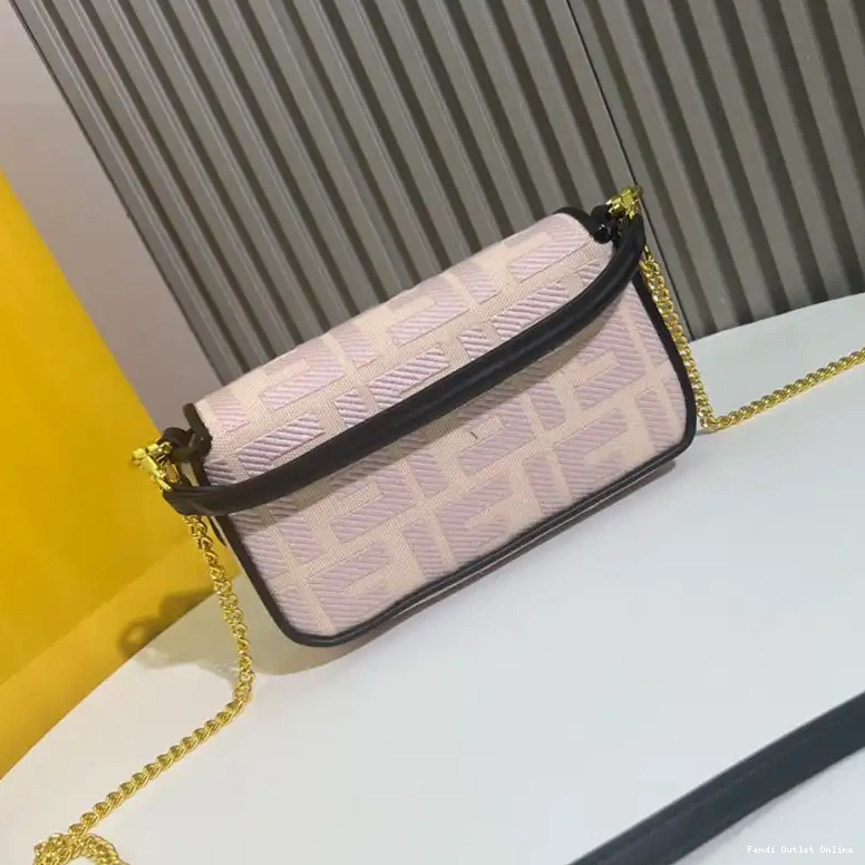 Affordable Mini Bag Fendi Baguette FF Motif In Cherry Canvas 0503